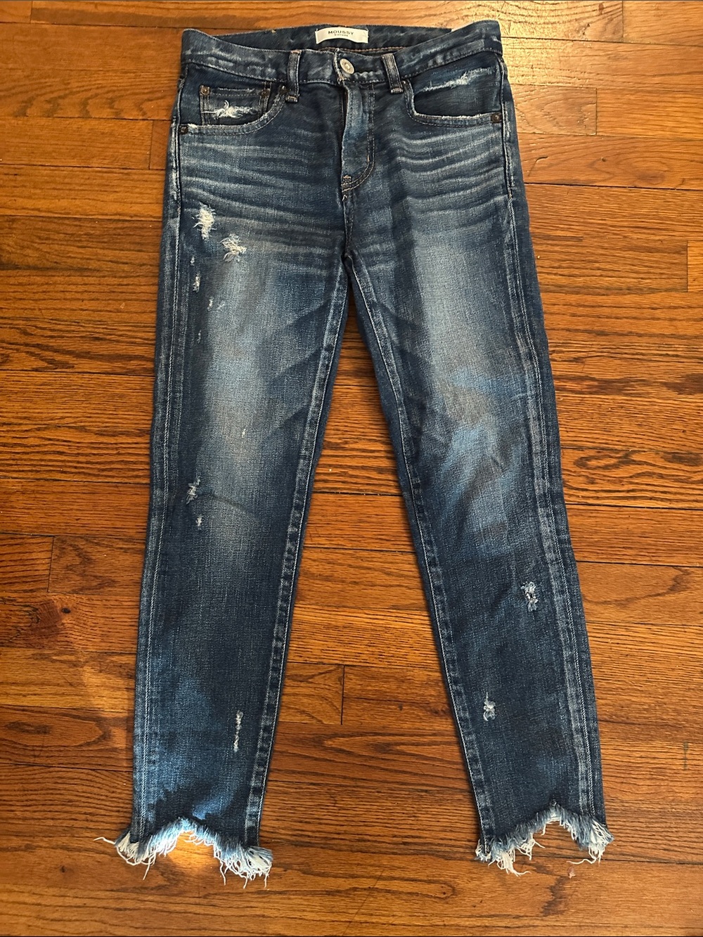 Moussy vintage Distressed Blue Denim Jeans 24